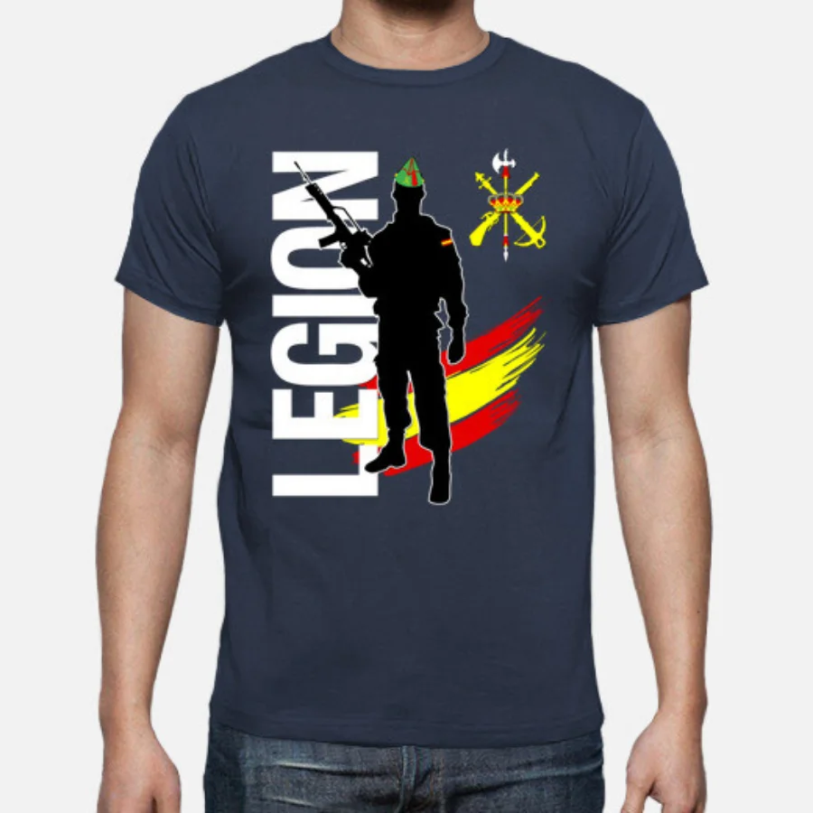 

Spanish Foreign Legion Espanola Men T-shirt Short Casual 100% Cotton O-Neck Harajuku Shirts