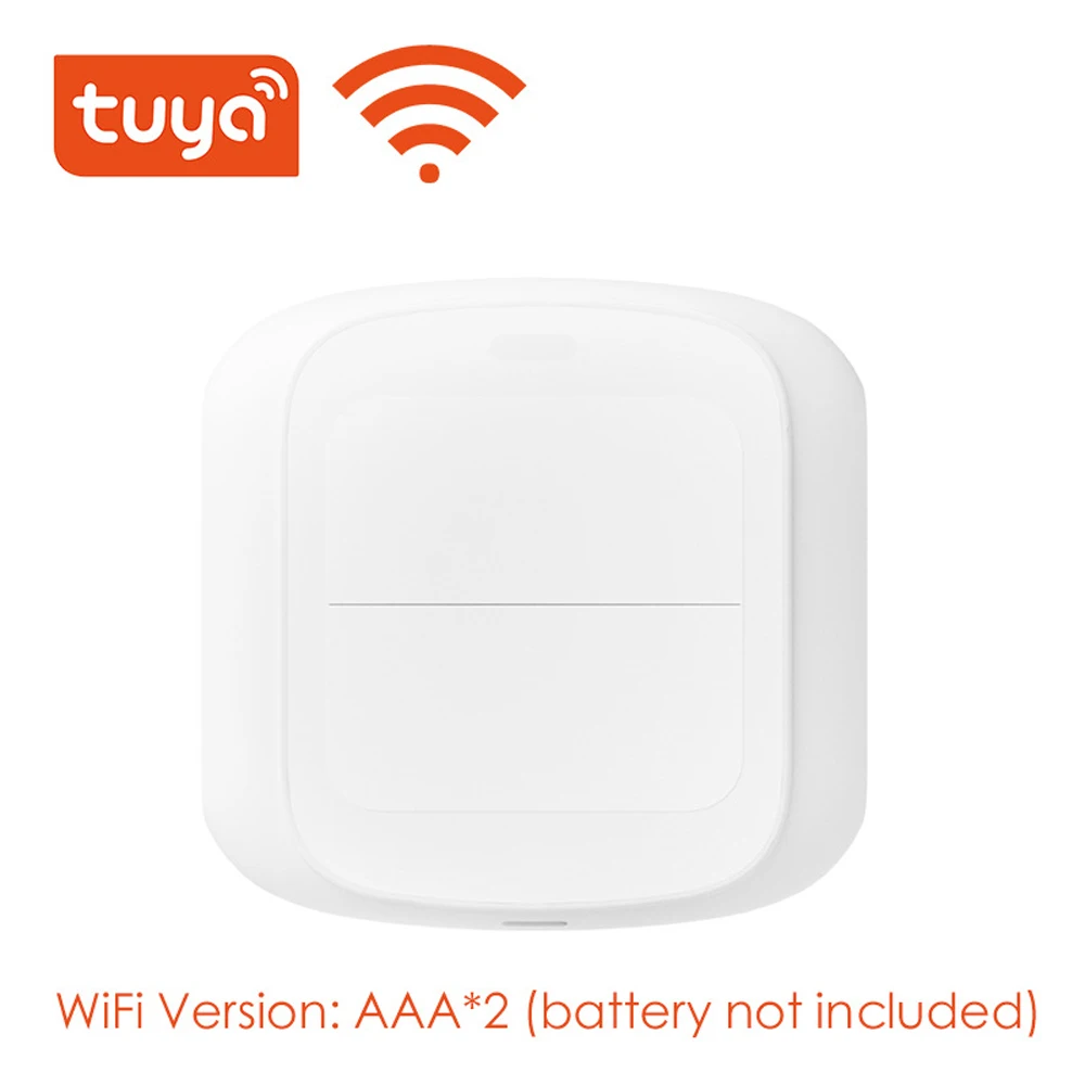 Tuya Smart WiFi/ZigBee 2 Gang Wireless Scene Switch Push Button Controller Battery Powered Automation Scenario for Tuya Device