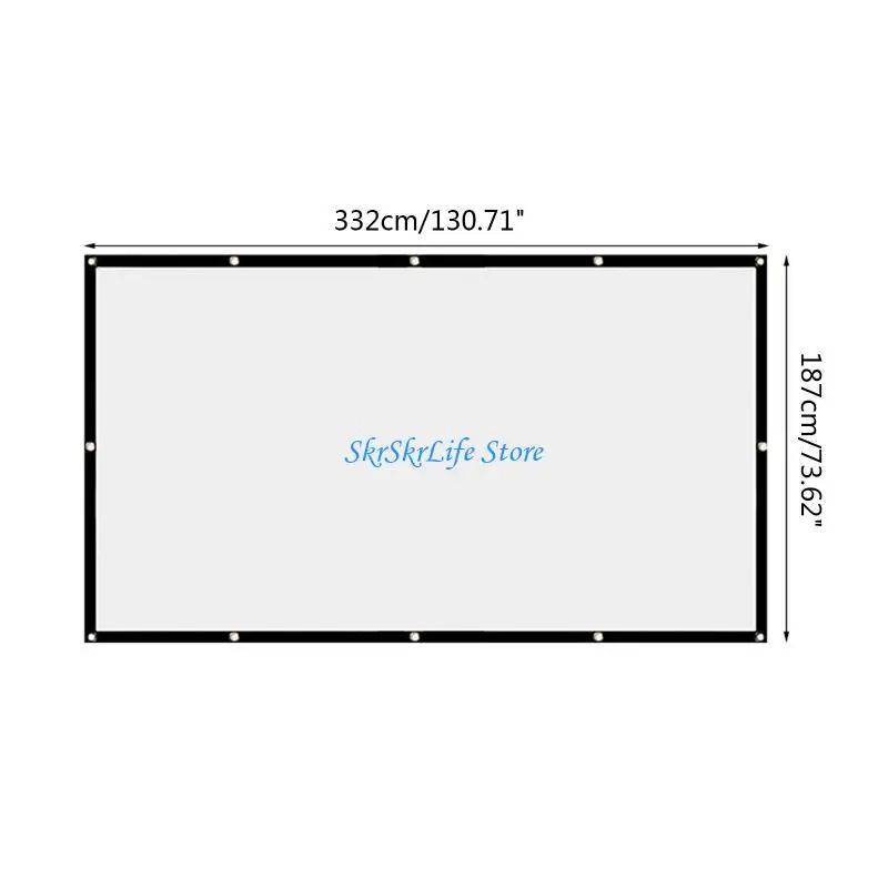 E65E Projector Screen 150 inch 16:9 Foldable Anti-Crease Portable Projection Movies Screen for Home Theater Outdoor Indoor view 6