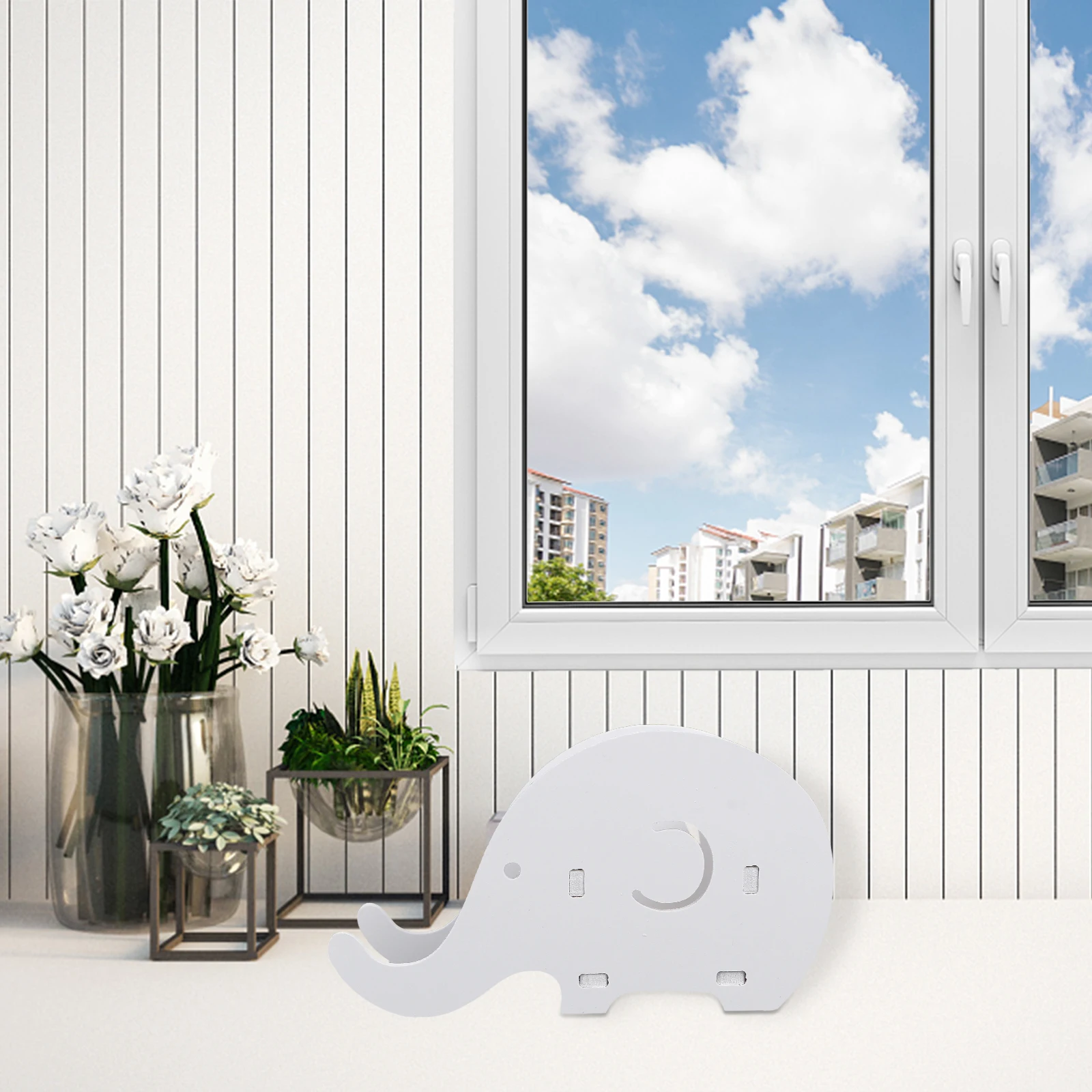 

Multifunctional Elephant Pen Holder Wooden Organizer Bamboo Shaped Cartoon Phone Stand Storage Solution Desk Accessories Pen