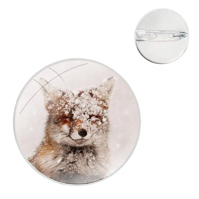 A Fox in The Wild Red Fox Pin Icons Brooch Jewelry Accessories