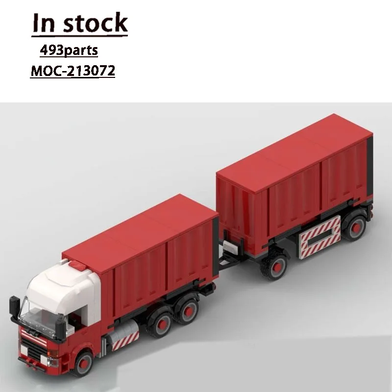 MOC-213072 نموذج مكعبات بناء شاحنة نقل البضائع في المدينة الجديدة، 493 قطعة، لعبة عيد ميلاد إبداعية هدية للأولاد والأطفال #1