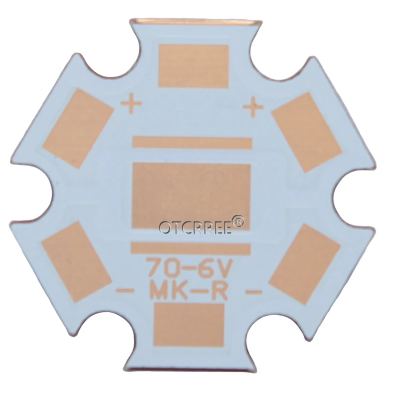 1-10 PCS 20mm Copper PCB XPG XPG2 XPE2 XML XML2 XHP50 XHP70 MKR 3V6V12V led PCB 20mm x 1.6mm Copper Star 16mm Heatsink PCB