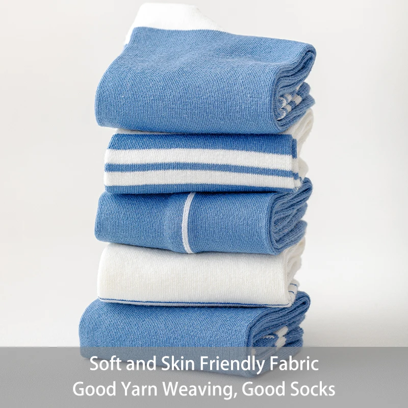 جوارب بحروف مخططة للرجال والنساء ، بسيطة ومريحة ، جوارب رياضية غير رسمية ، أربعة مواسم ، الربيع ، الصيف ، 6 أزواج