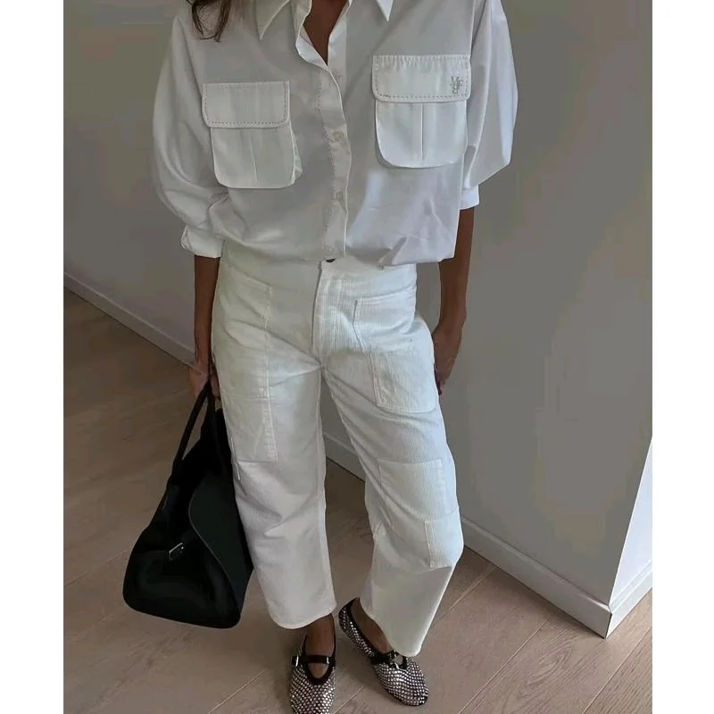 Novedad de primavera, csa informal de manga corta con cuello , estilo de viaje para mujer, cuello abatible versátil, d...