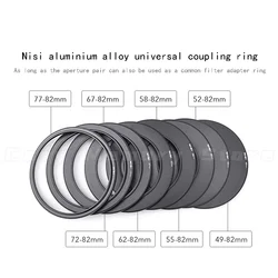 Nisi adapter ring V5/V6 bracket adapter ring 49/52/55/58/62/67/72/77 to 82mm