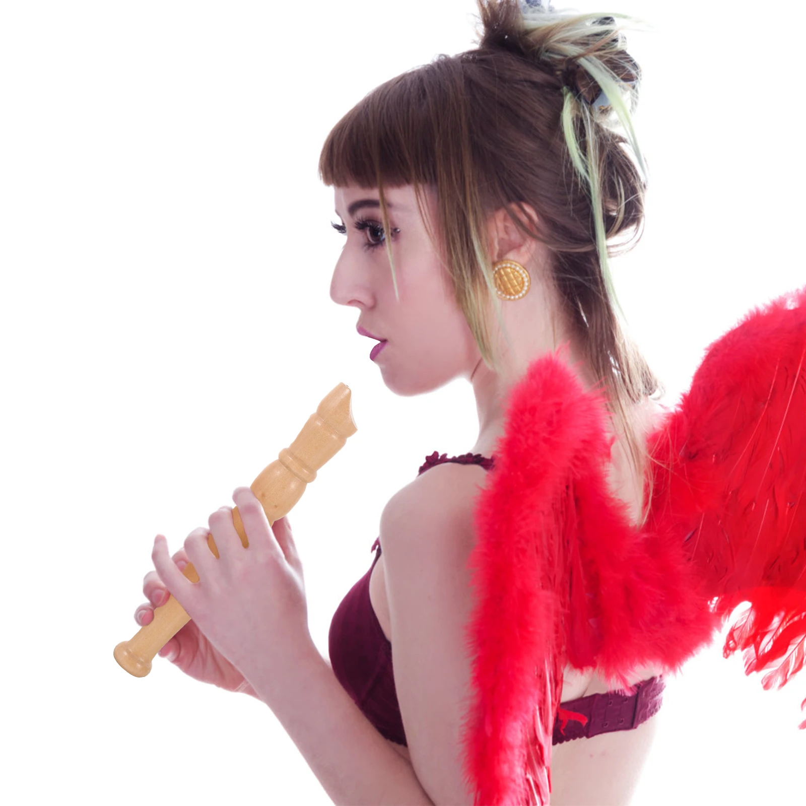 1pc Clarinetto a sei fori Flauto di legno per bambini Strumento giocattolo musicale Principiante portatile Semplice pratica del vento