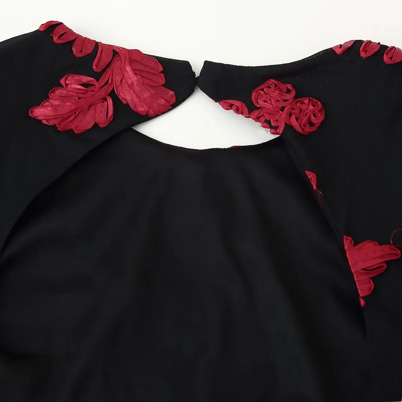 Ele Long Sve Bal Slim Fit Dr Floral Embroidery 3D Peony Women's Faion Autumn Season Zipper Closure Gown