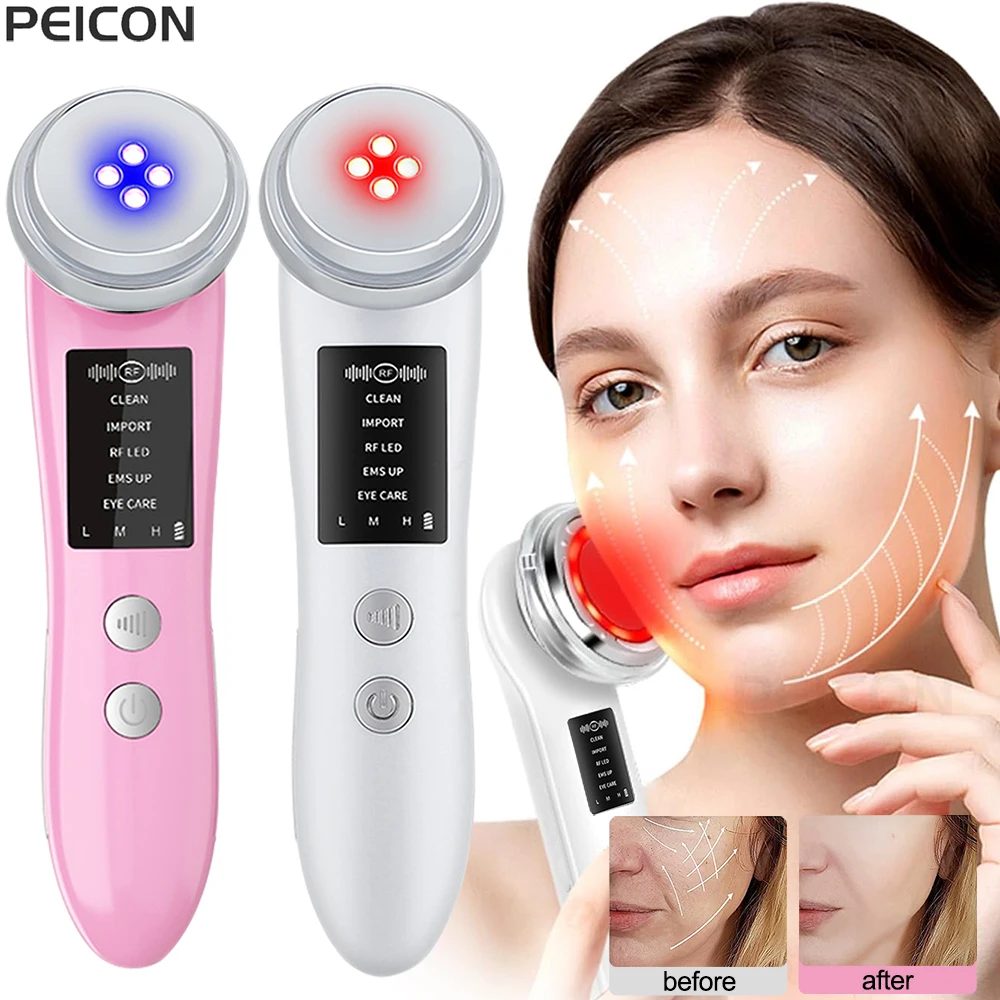 Facial Massager EMS Facial Microcurrent LED Light Therapy Skin Tightening Device Anti-aging Facial Massager Face Lifting Machine