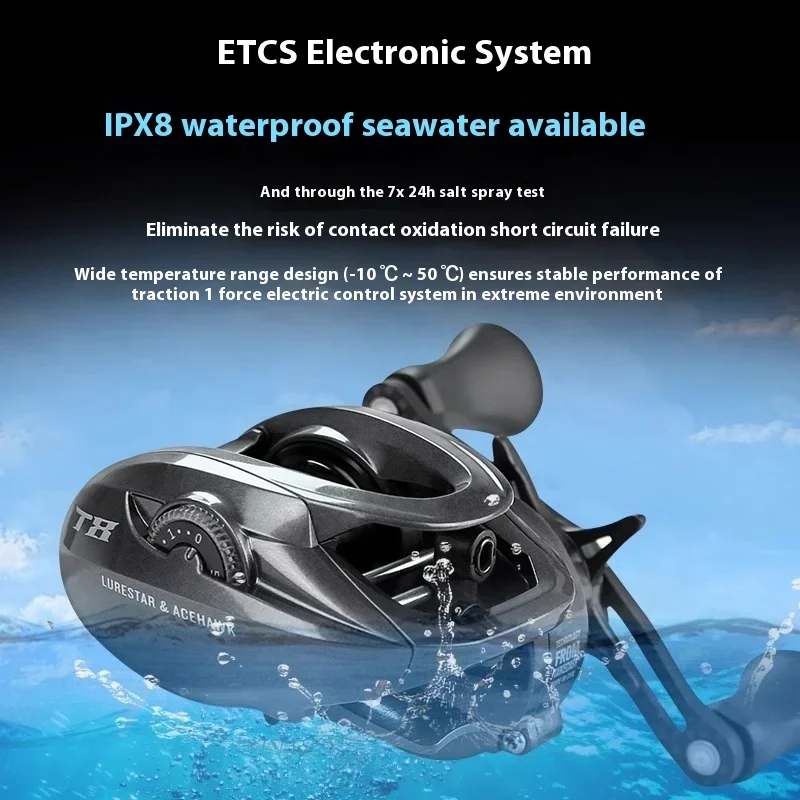 Carrete baitcasting PD T8 7,2 DC – Freno electromagnético ultraligero
