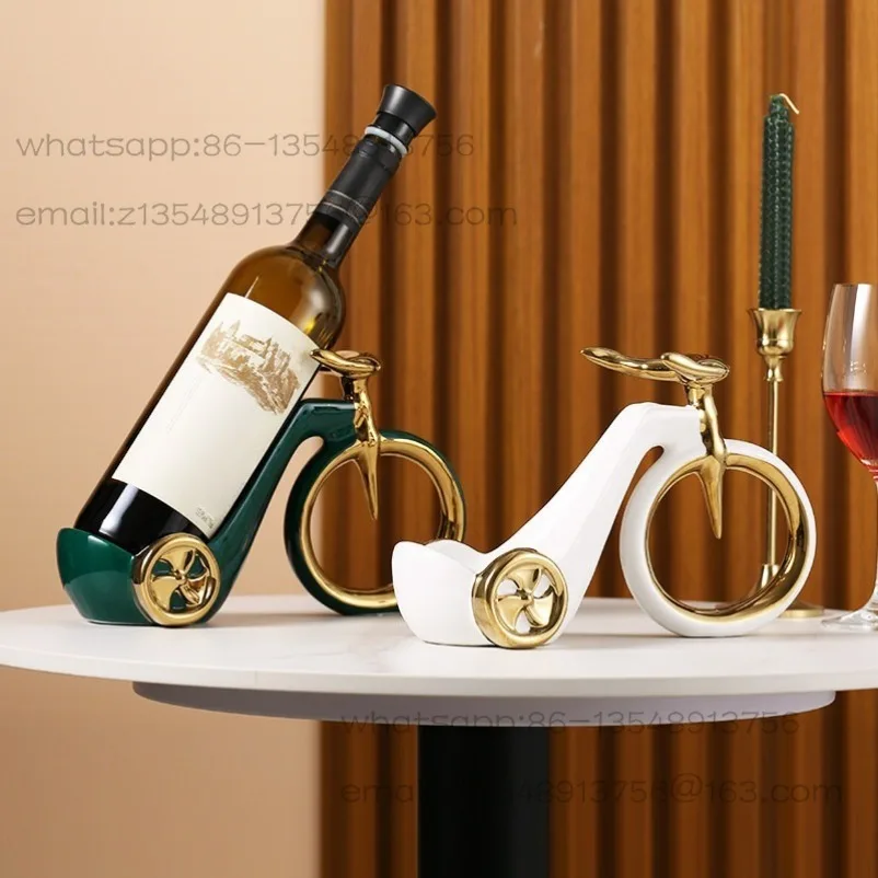 

Керамическая подставка для вина в виде велосипеда, роскошный настольный декор для гостиной, современный винный шкафчик
