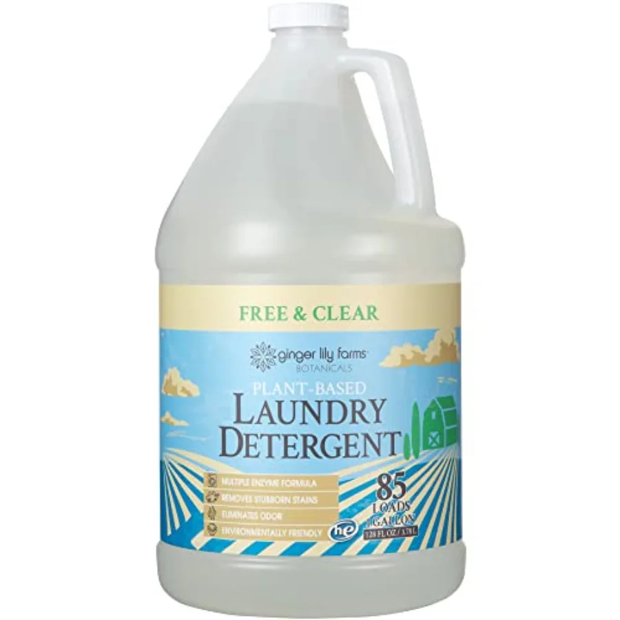 

Ginger Lily Farms Botanicals Plant-Based Liquid Laundry Detergent,,Concentrated Formula, HE Compatible, 85 Loads, 1 Gallon 128