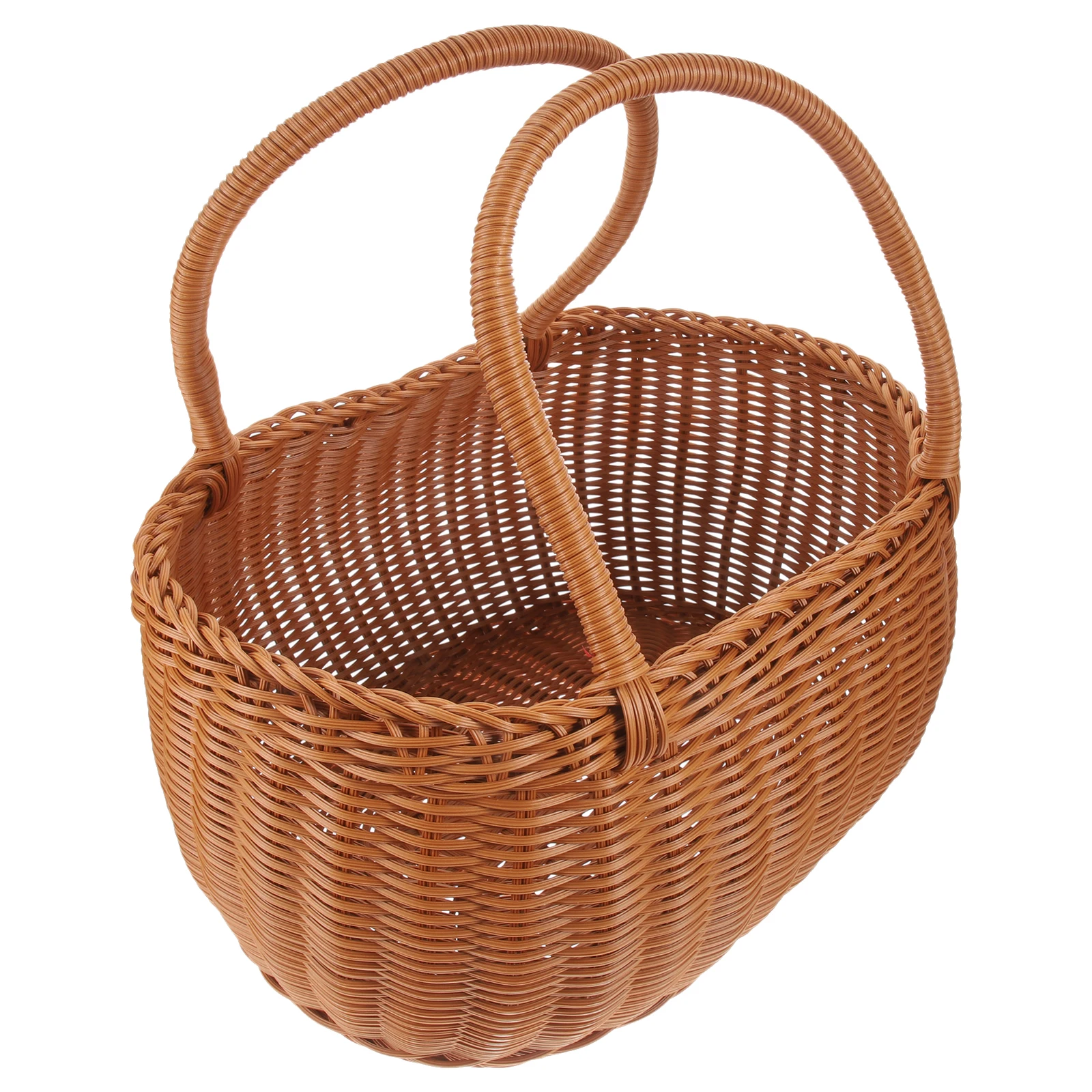 

Outdoor Picnic Basket 31x22x21cm H woven Rattan Fruit Storage Snack Vegetable Woven Baskets Shopping Container