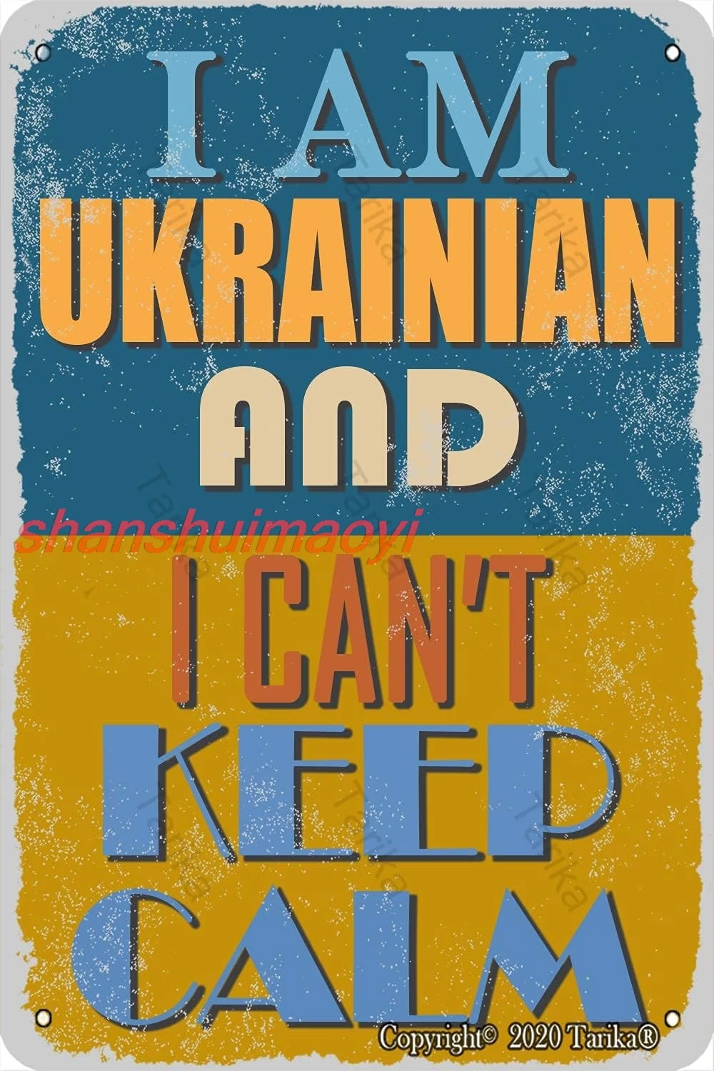 BIGYAK I Am Ukrainian and I Can't Keep Calm 20X30 cm Vintage Look Iron Decoration Poster Sign for Home Kitchen Bathroom ALI