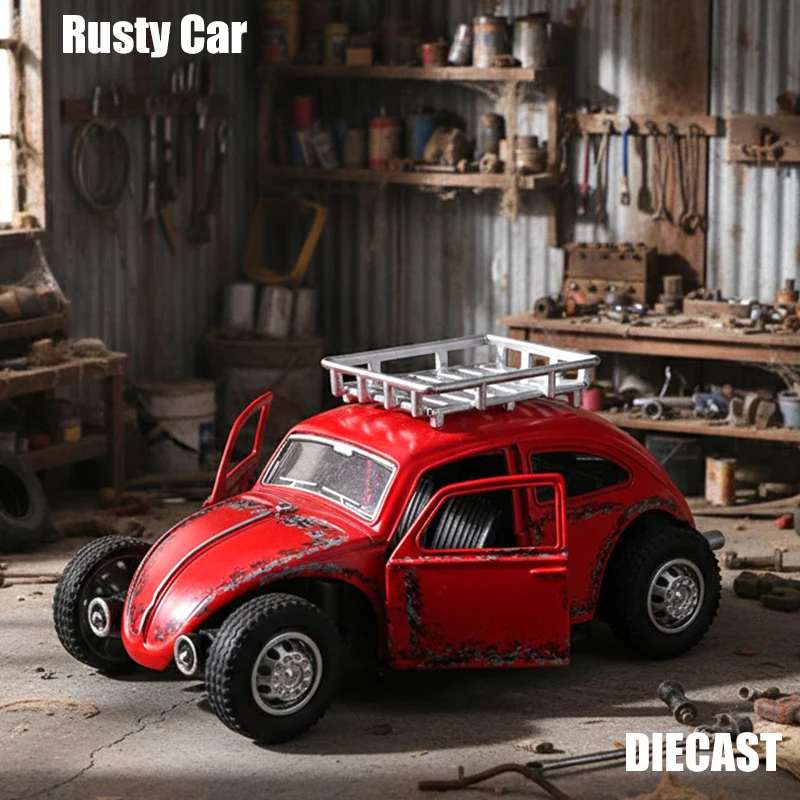 

(Corrugated box) 1/36 scale, vintage classic car touring style toy car, powerful pullback function, die-cast metal, boy's toy, b