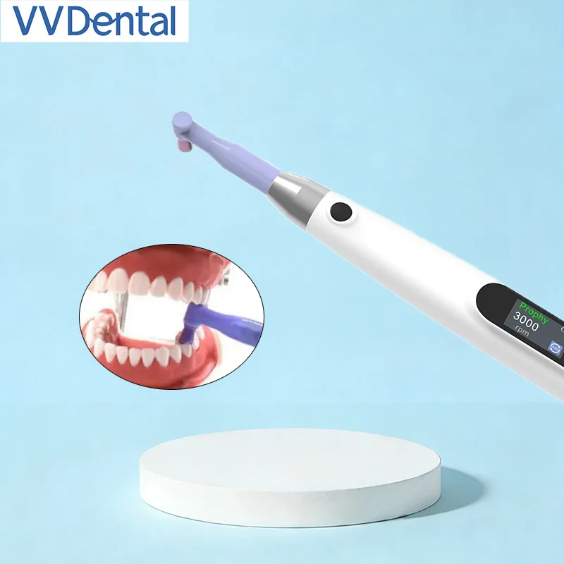 

Wireless Dental Electric Polisher Rechargeable Dental Prophy Handpiece LED Display with 6pcs Speed Settings for Teeth Polishing