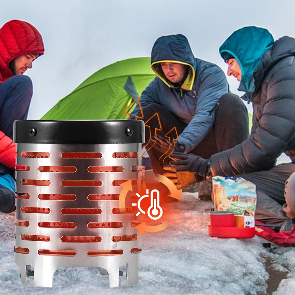 Mini Gas Heater Stove Tent Heating Cover Stainless Steel Portable Warmer Heating Cover Outdoor Camping Stove Warming Stove Hood