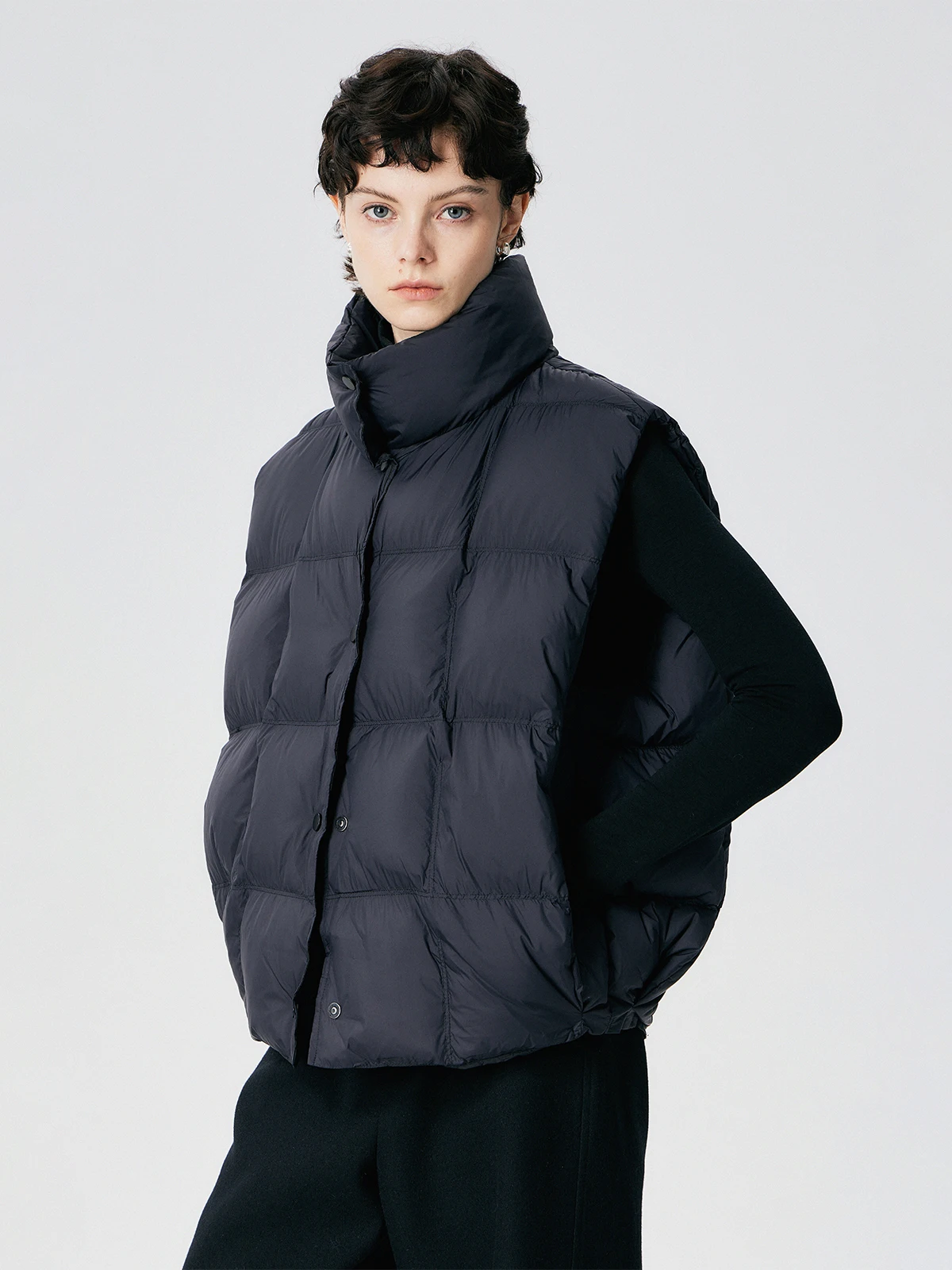 

Thorsaura Du down Jaet Stand Collar Geometric Design Warmth Street Sle Thiened Winter New Arrival Women's Vest