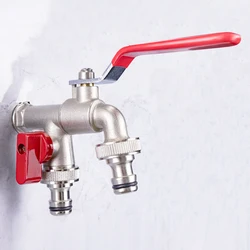 TMOK наружный садовый смеситель BSP резьба 1 вход 2 выхода латунный Bibcock с двойной соской для сада и орошения