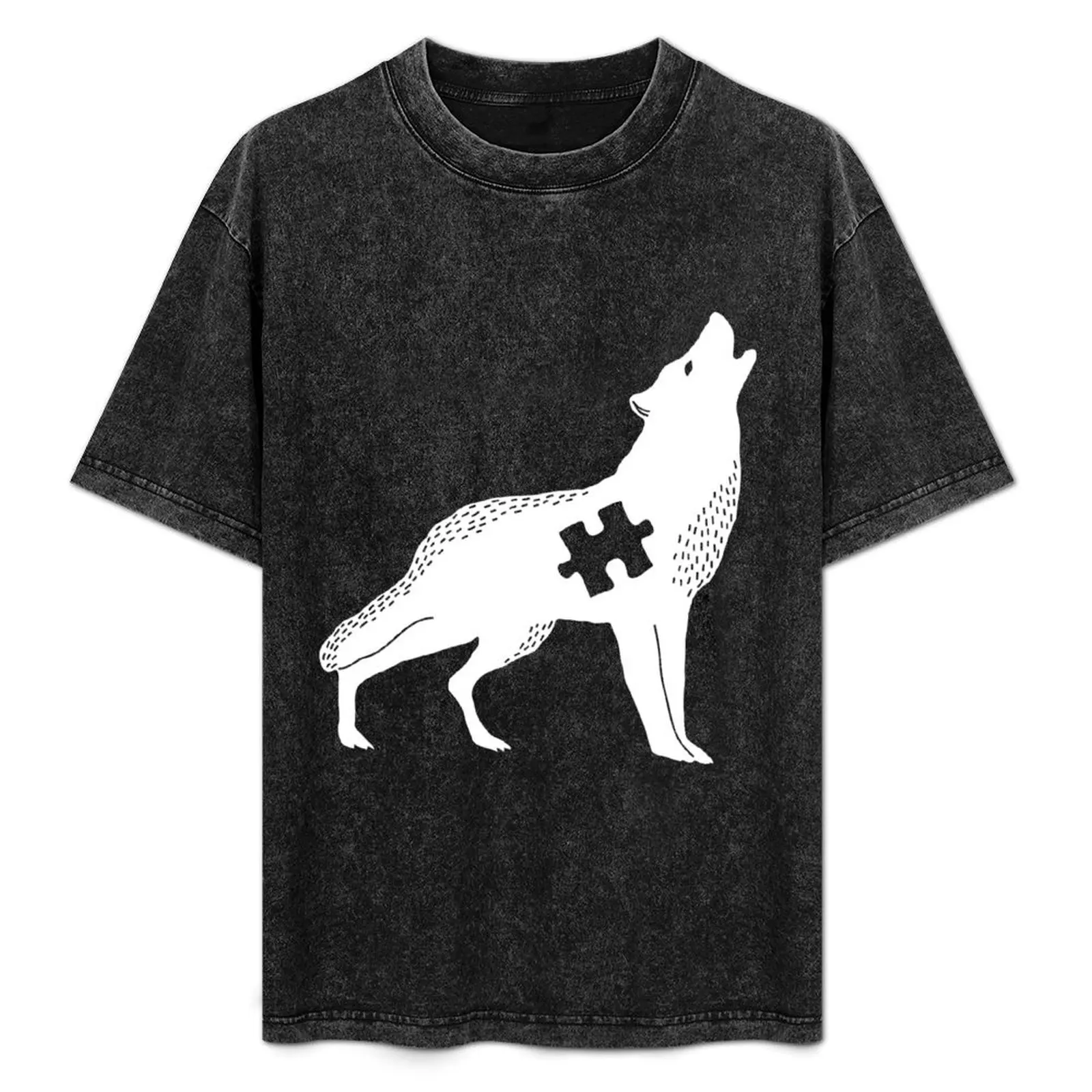 

Autism Awareness Wolf T-Shirt Casual Fashion Short Sleeve Cotton T-Shirt