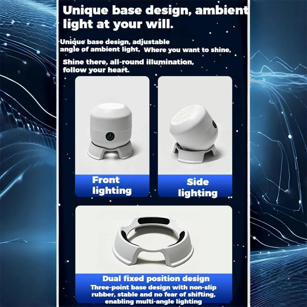 360° Rotating Starry Ocean Projection Night Light Dynamic Projector Decorative Lamp Ocean Themed Projection Light Christmas Gift