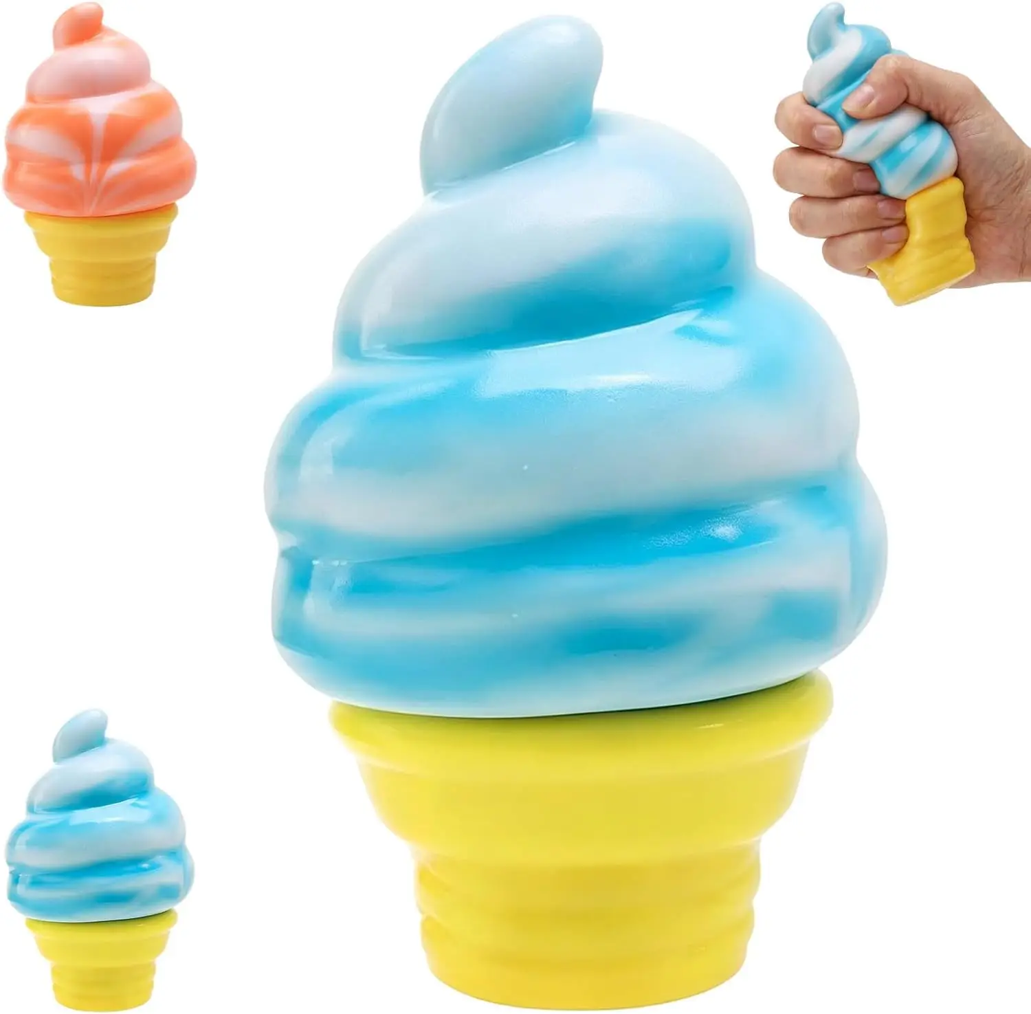 Eiscreme-Quetsch-Squishy, Eiswaffel-Dumpling Slow-Rise Sensorisches Spielzeug, Weicher Squishy Sensorischer Quetschball