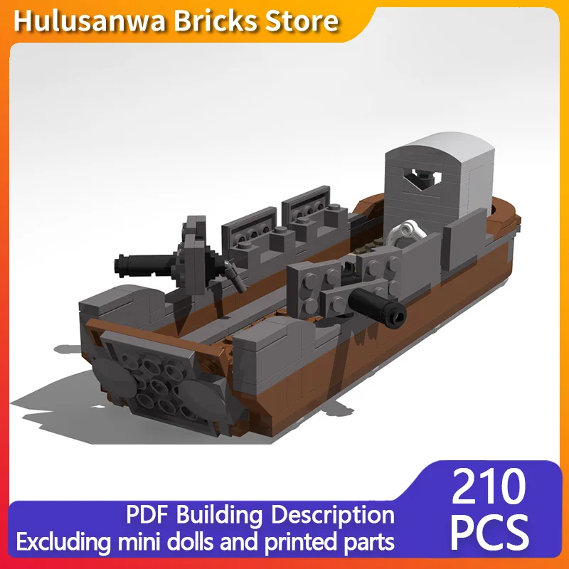 Modelo de barcos militares de la Segunda Guerra Mundial, bloques de construcción MOC, equipo de guerra, tecnología Modular, regalos, vacaciones, montar, juguetes para niños, traje