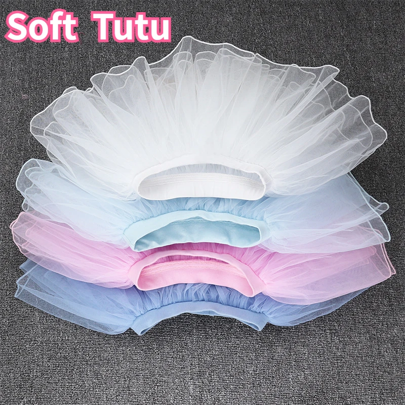 Kids Girls Ballet Tutu Dance gonne Soft Mesh Multi-layers Train Gym bianco nero rosa gonna Performance