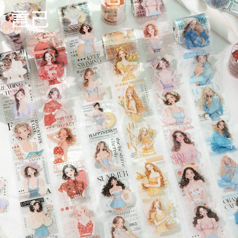 

1 шт./1 лот, декоративные клейкие ленты, замораживающие летние ленты для масок, скрапбукинг, сделай сам, бумага, японские наклейки