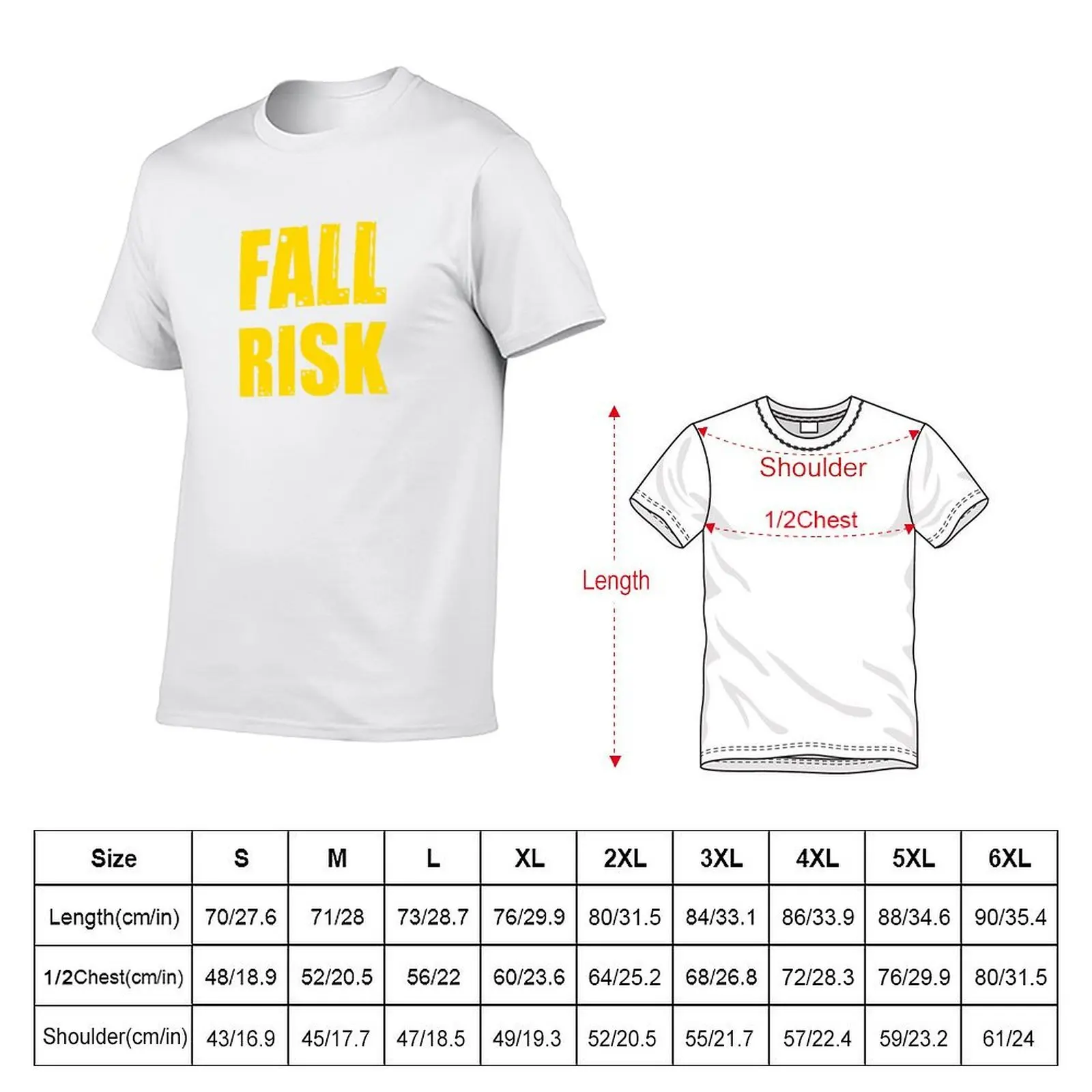 Fall Risk - Yellow on Black T-Shirt hippie clothes oversized graphic tee mens graphic t-shirts hip hop