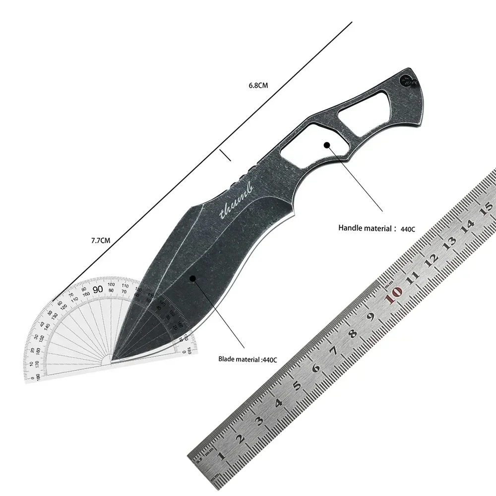 Przenośny nóż EDC z małym kieszonkowym ostrzem ze stali 440C polowanie taktyczne narzędzie obronne Outdoor Camping nóż na szyję osłona Kydex