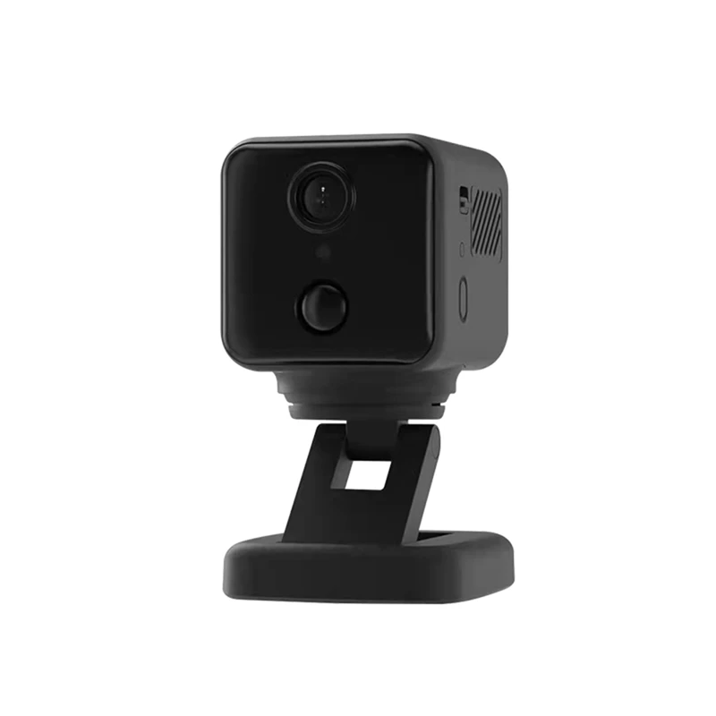 Black Rotate Camera Two-Way Intercom Ultra Small Cam Night Vision Wireless Indoor Camera Low Power Consumption