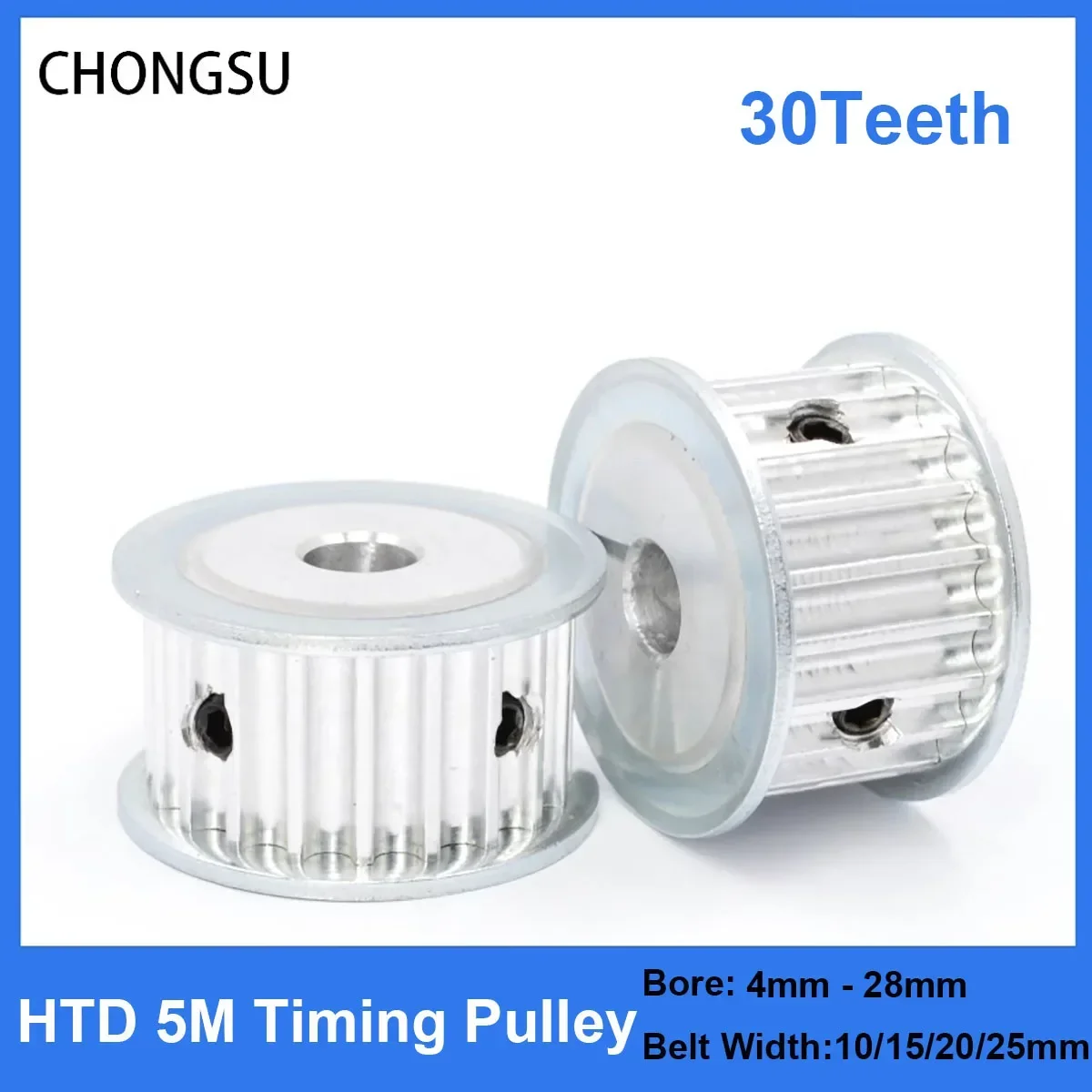 HTD 5M 30T Timing Pulley 30Teeth 5M-30T 11/16/21/27mm Width Toothed Belt Pulleys 4mm-28mm Bore 5mm Pitch Synchronous Belt Pulley