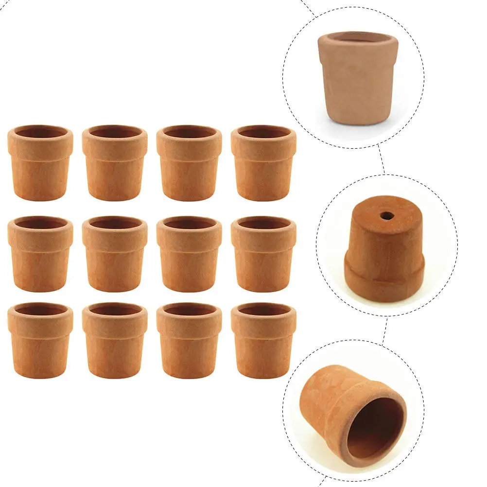 

12Pcs Premium Ceramic Mini Flowerpot Set for Micro Landscaping Dollhouse Decor Compact Delicate Desktop Planter Ornament