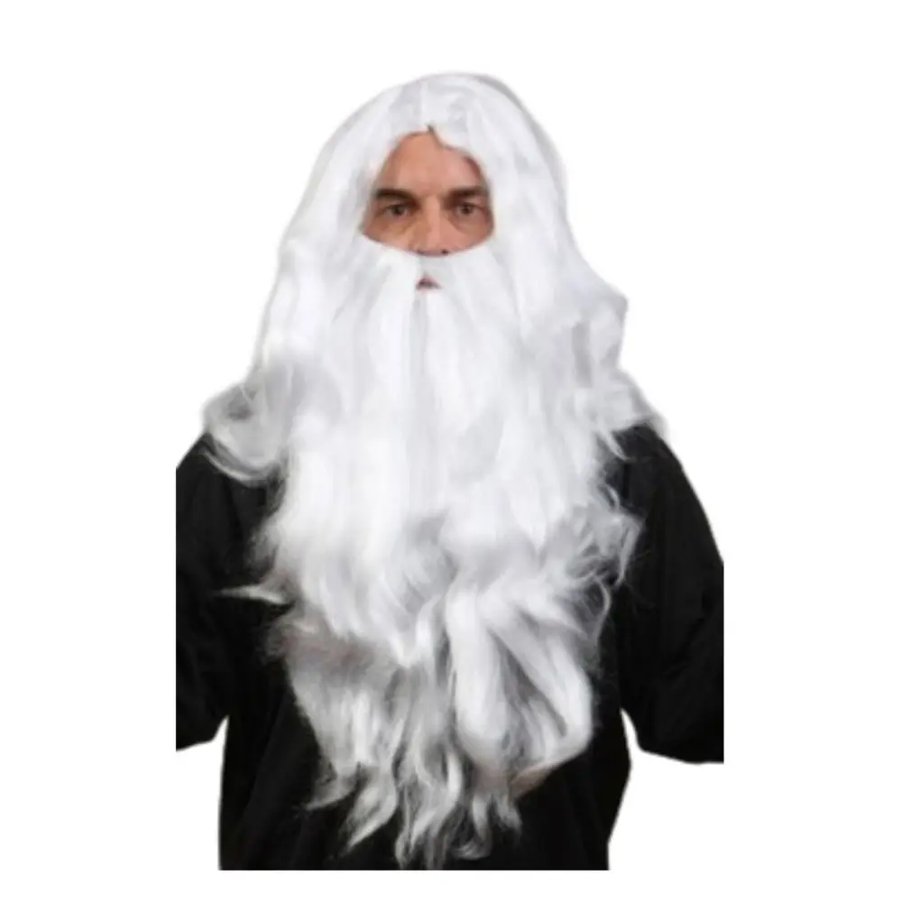 

Practical Funny Santa Claus Wig Beard Creative Cute Christmas Cosplay Props White/Brown Unisex Santa Hair and Beard Set Party