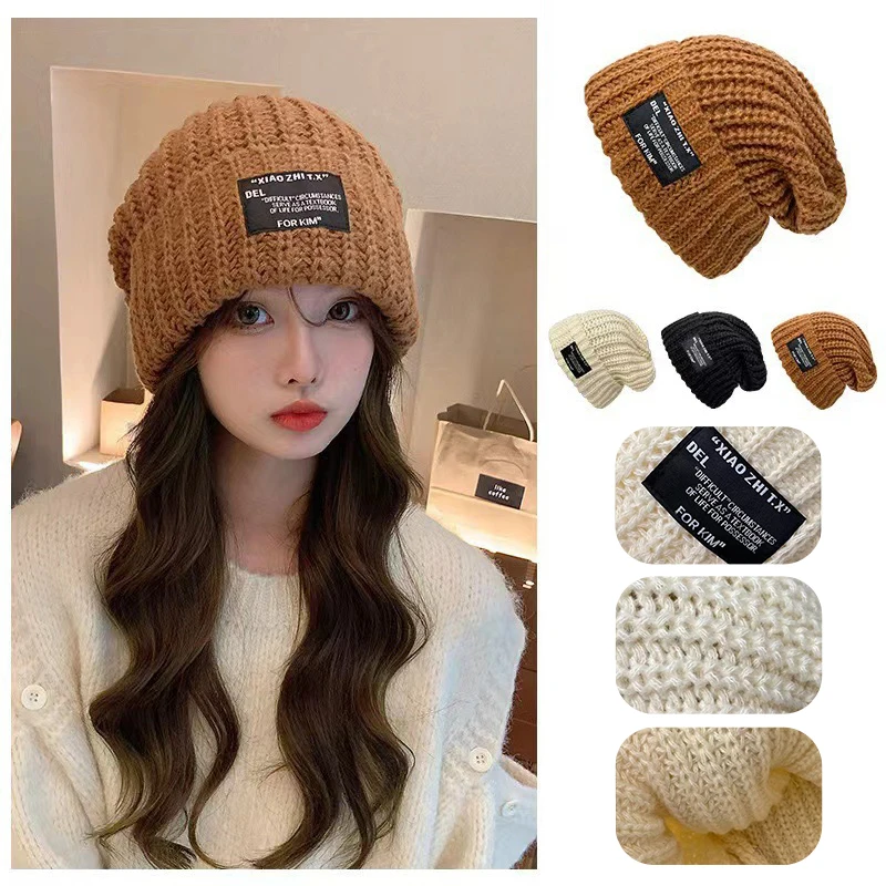 New Beanies Winter Warm Caps For Men Women Warm Solid Color Crochet Hat Unisex Autumn Knitted Beanies Caps