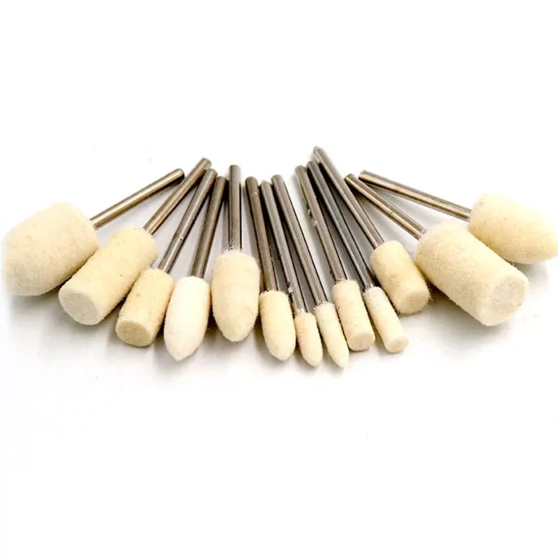 10 Pcs. For Fine Polishing of Irregular Surface Wool Felt Mounting Tips