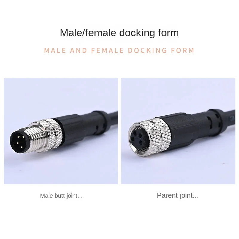 Free Shipping M8 Aviation Male Female Plug Formed Plug With Wire 3P 4Pin 5Hole 6 8 Core Waterproof IP67 PUR Cable Wire Connector