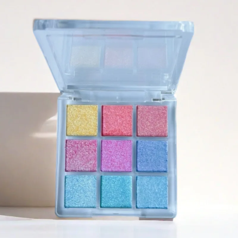 Private Label Multichrome Glitter Eyeshadow Duochrome Chameleon Holographic Pastel Eyeshadow Pallets Intense Color Shifting