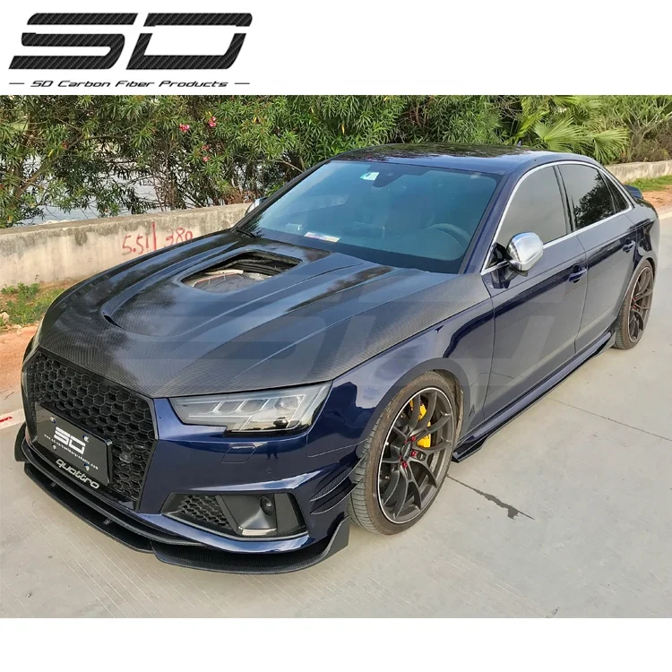 SD Design Dry Carbon Fiber Body Kits Front Bonnet Hood For S4 B10