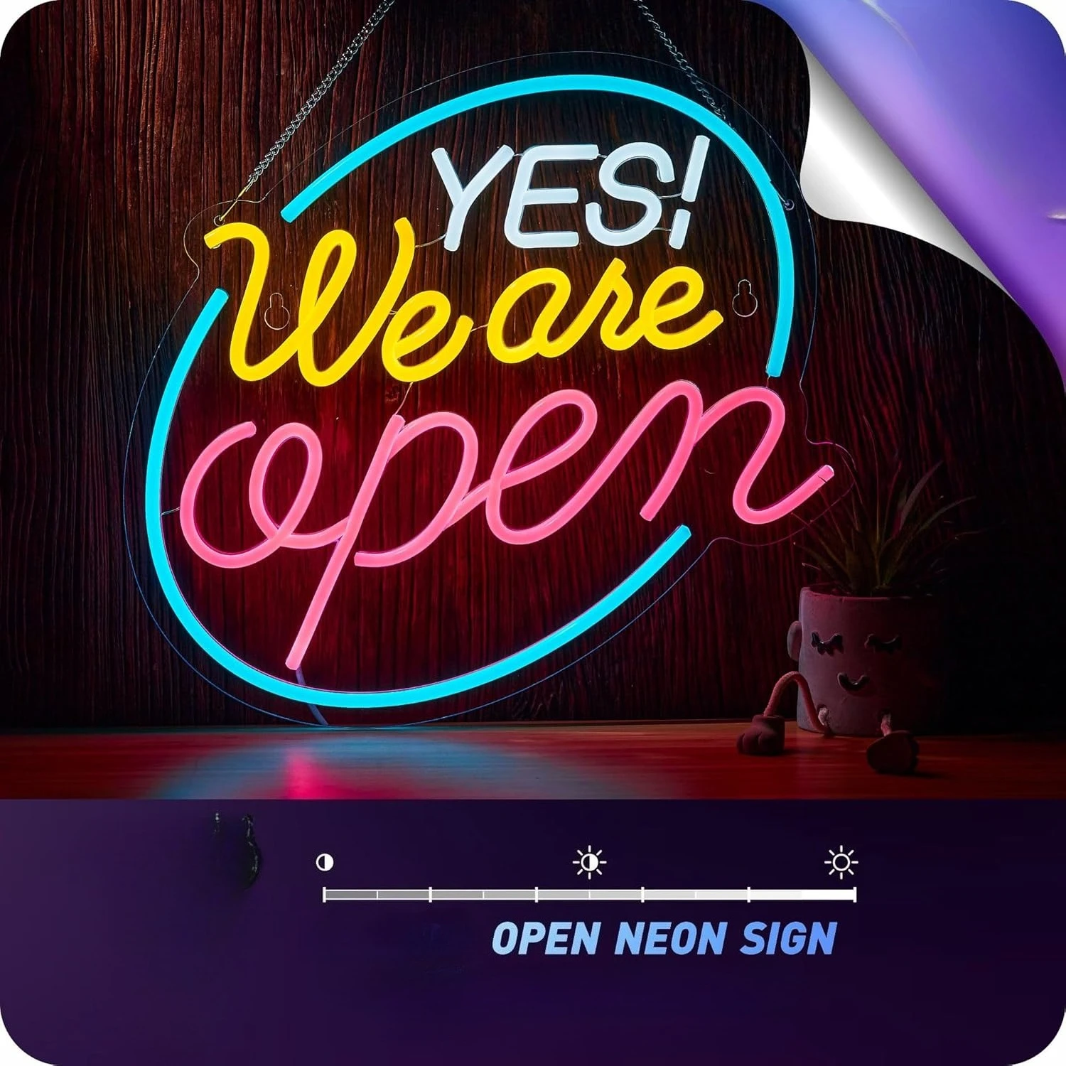 Yes We Are Open Neon Sign USB Dimmable LED Neon Light for Tattoo Salon Studio Shop Business Logo Commercial Street Decor Gift
