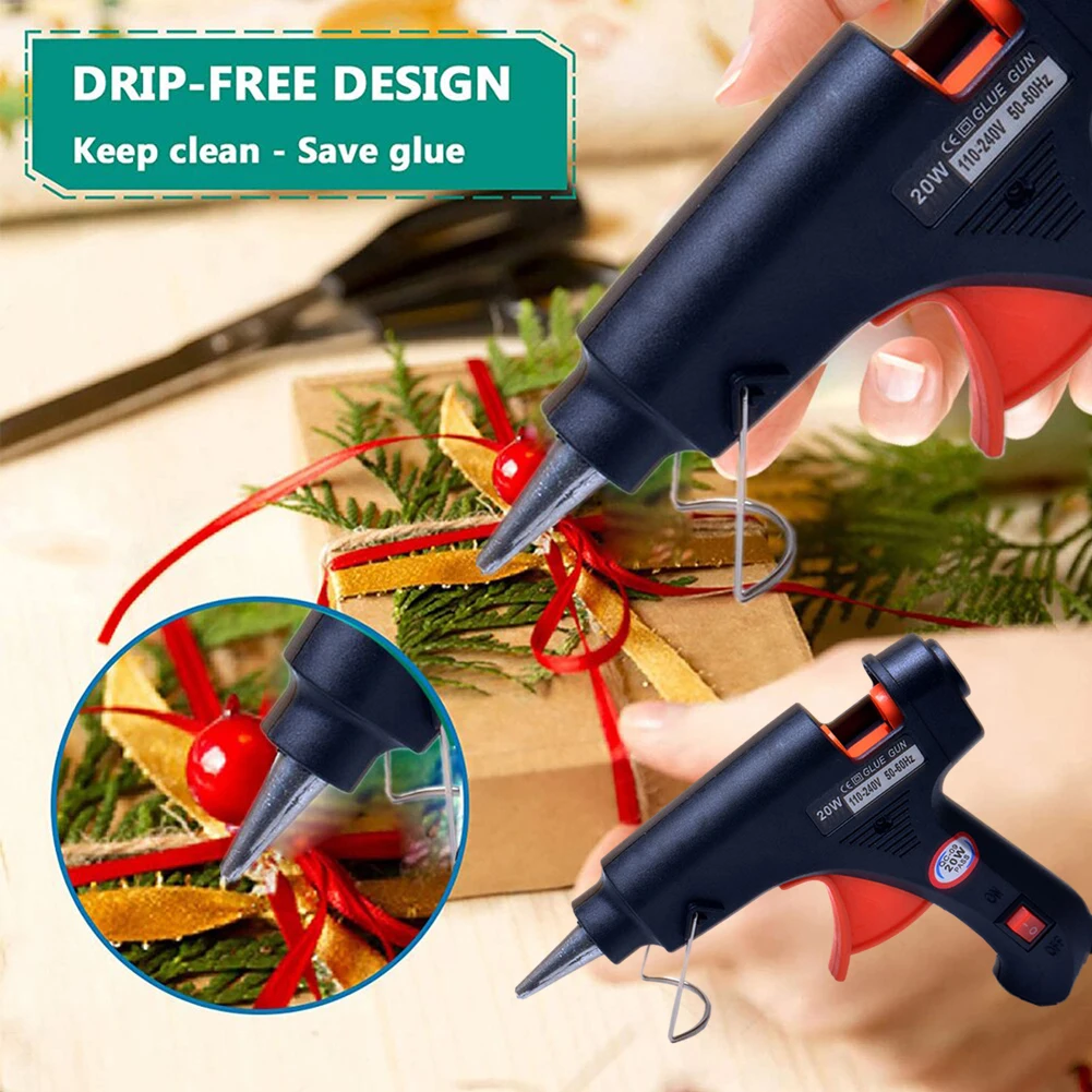 20W Hot Melting Glue Gun With 30pcs Glue Sticks Mini DIY Industrial Fast Heating Glue Melting Device Electric Repair Tool Set