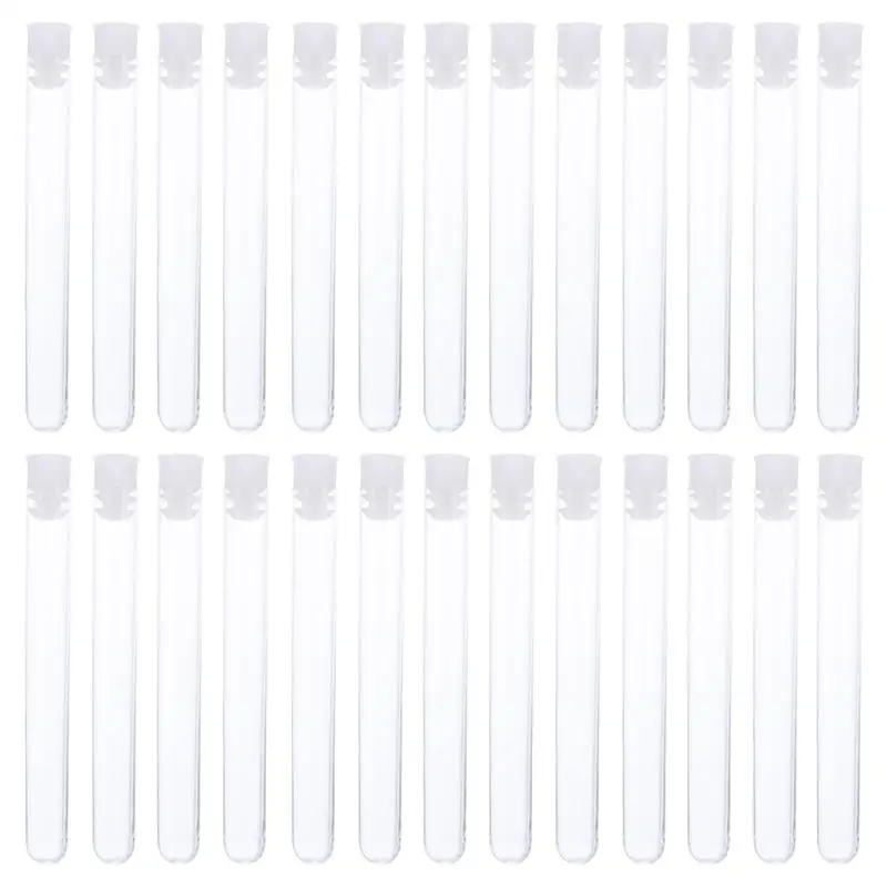 100 Pcs Empty Candy Tubes Disposable Plastic Test Tube Scientific Experiments Transparent Bottles  Centrifuge Disposable