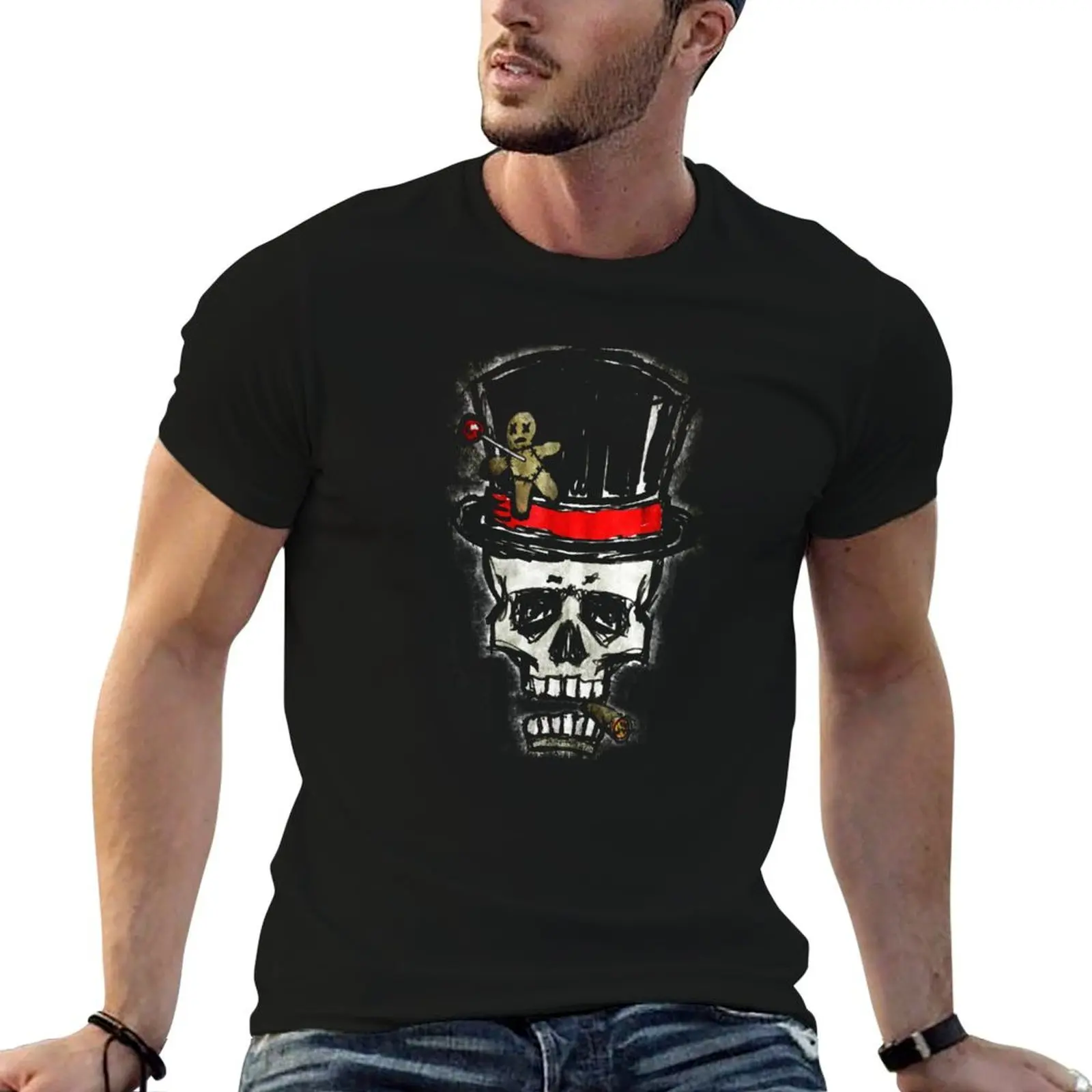 Voodoo Baron Samedi T-Shirt Simple Graphic Design T-Shirt