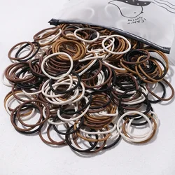 50Pcs Hair Elastics Ties Band Ponytail Holders Rope Scrunchies Hoop Colet Hairband for Woman Men Girls Thin Hairstyle Accessory