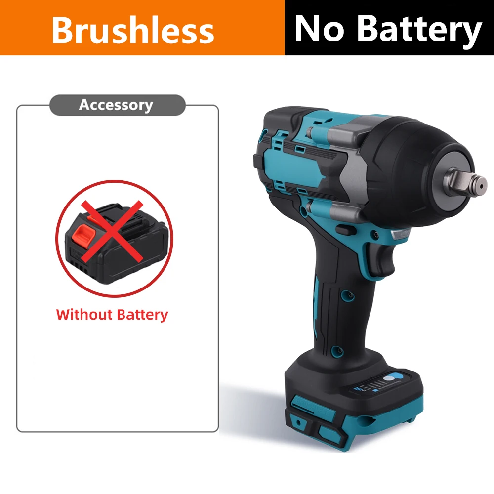 Podofo 1800N.M Borstelloze Elektrische Slagmoersleutel Hoog Koppel 1/2 Inch Industriële Accuschroevendraaier Boor Voor Makita Batterij