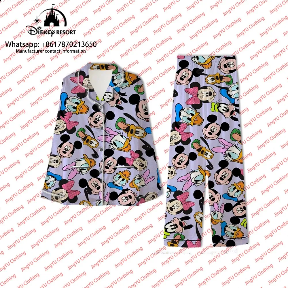 Fashionable and comfortable cute pajamas Mickey cartoon pajamas 2024 autumn new cute pajamas set casual home clothes