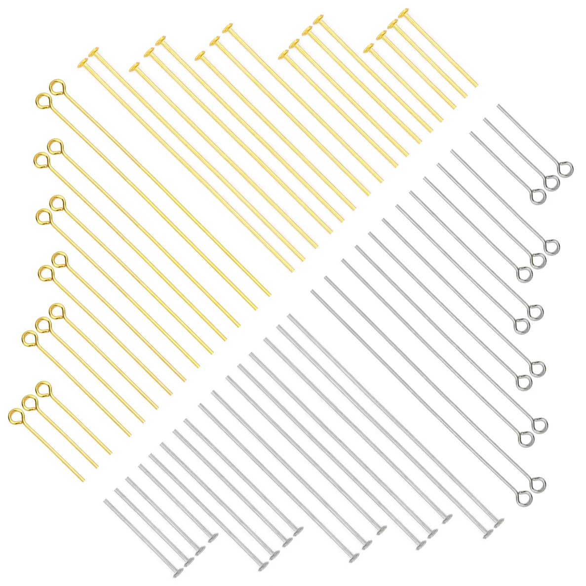 300Pcs Gold Color White K 9 Shaped Eye's Pin Flat Head Pins for Jewelry Making Earring repair Accessories DIY 20 30 35 40 50mm image 3