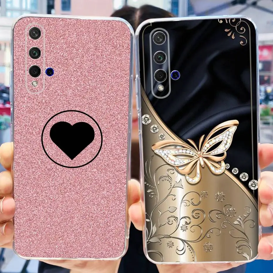 Case For Huawei Nova 5T Cute Flower Cat Printed Soft Silicone TPU Phone Cases For Huawei Nova5T YAL-L21 YAL-L61 YAL-L71 Bumper