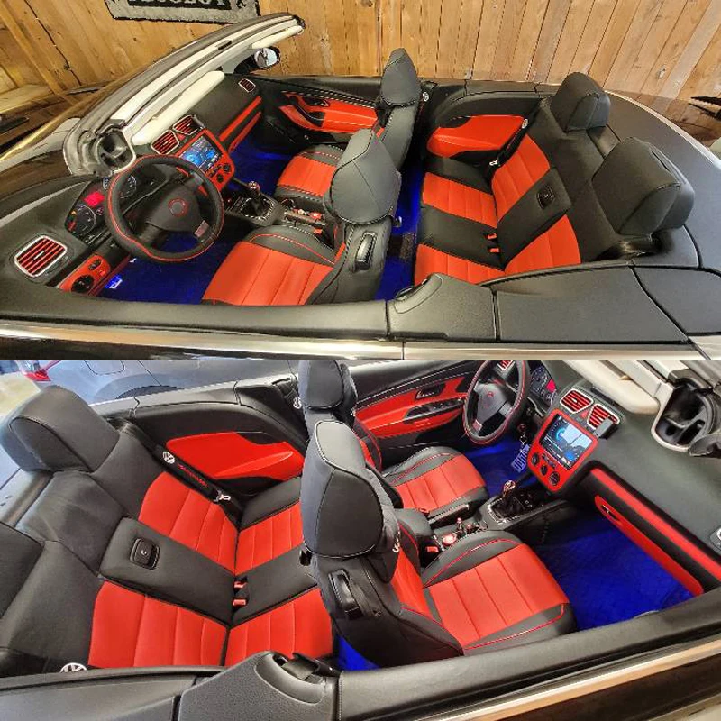 

Autombiles Seat Cover for Volkswagen VW EOS 2007-2011 Genuine Leather & Leatherette Seat Cover Full Set Car Accessories 9PCS/Set